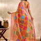 Vibrant Soft Silk Blend Saree with Multicolor Woven Motifs