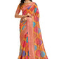 Vibrant Soft Silk Blend Saree with Multicolor Woven Motifs