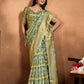 Elegant Soft Silk Saree with Traditional Geometric & Floral Weaving