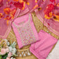 Blush Traditional Dress – Paired with Vibrant Shawl
