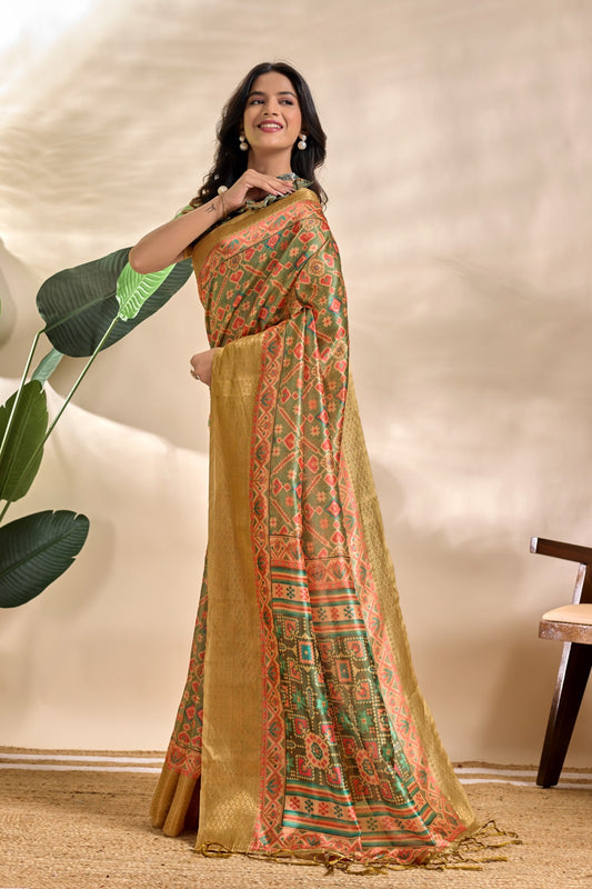 Patola-Inspired Soft Silk Blend Saree