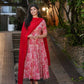 🌺 Red Floral Kurta Set – Graceful Pathway Look