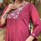 Traditional Maroon Kurta – With Dupatta & Charm