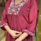 Traditional Maroon Kurta – With Dupatta & Charm