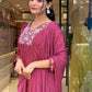 Traditional Maroon Kurta – With Dupatta & Charm