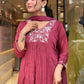Traditional Maroon Kurta – With Dupatta & Charm