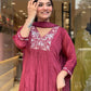 Traditional Maroon Kurta – With Dupatta & Charm