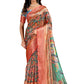 Artistic Digital Printed Soft Silk Blend Saree