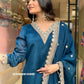Elegant Blue Kurta Set – Silver Embroidered Grace