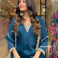 Elegant Blue Kurta Set – Silver Embroidered Grace