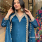Elegant Blue Kurta Set – Silver Embroidered Grace