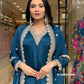 Elegant Blue Kurta Set – Silver Embroidered Grace