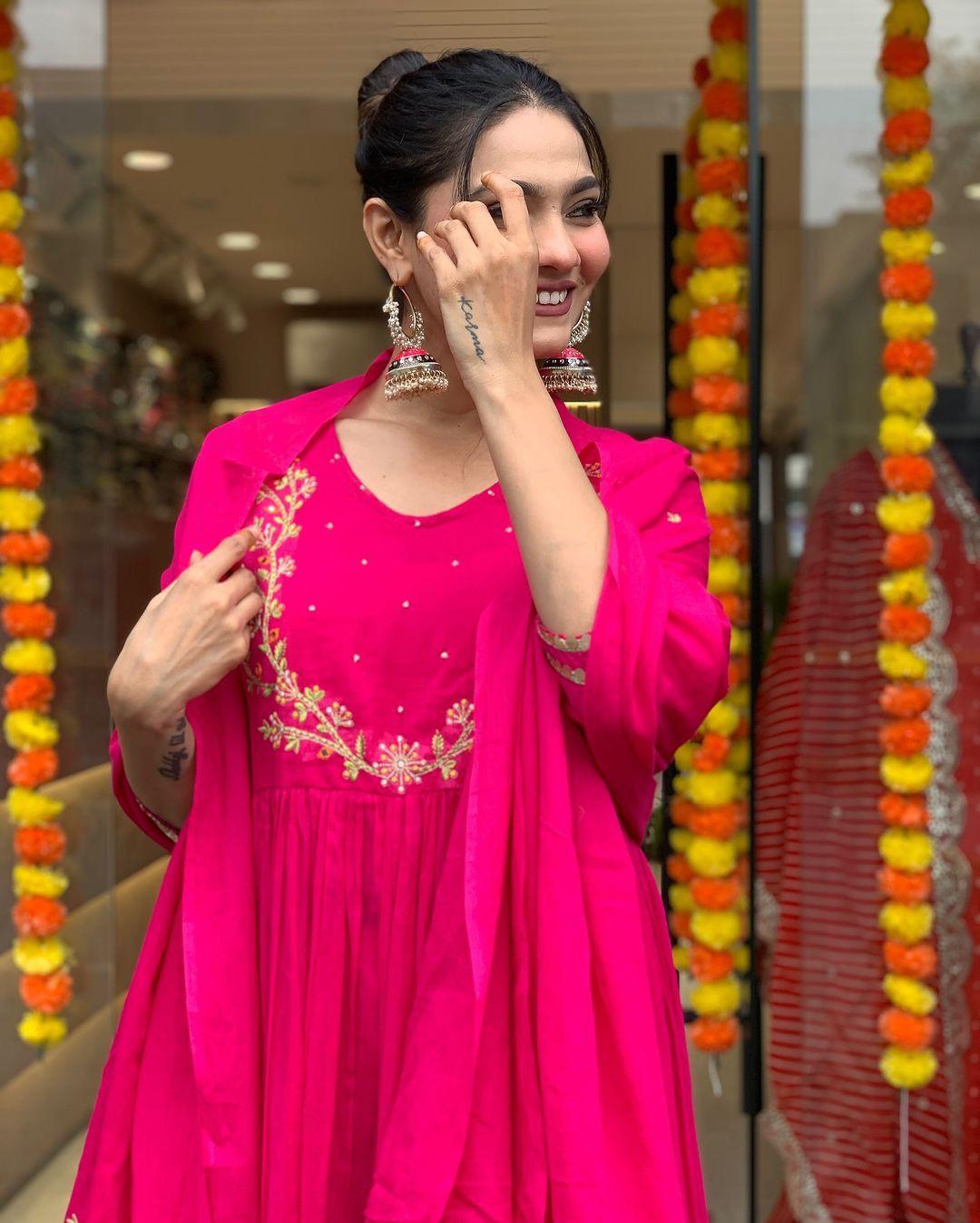 Vibrant Pink Festive Gown