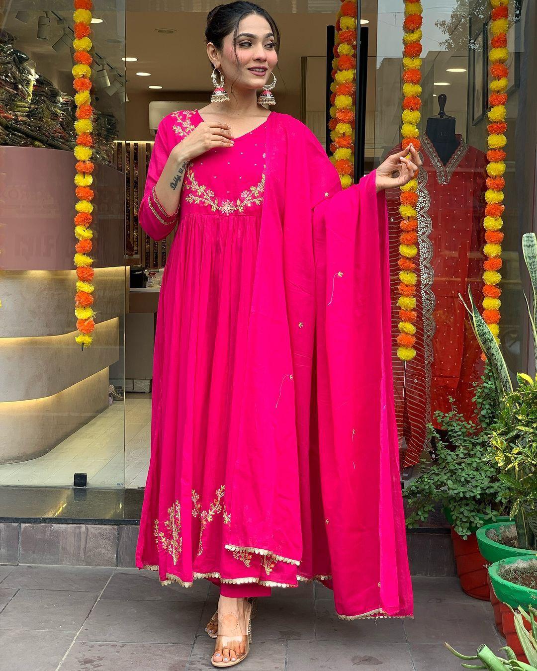 Vibrant Pink Festive Gown