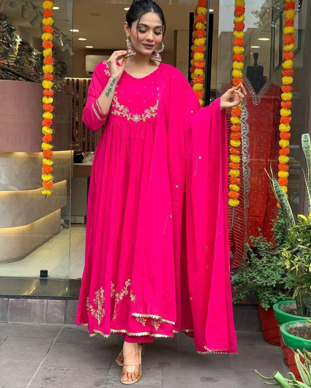 Vibrant Pink Festive Gown