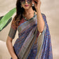 Royal Blue Soft Silk Blend Saree with Traditional Motifs