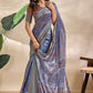 Royal Blue Soft Silk Blend Saree with Traditional Motifs