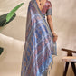 Royal Blue Soft Silk Blend Saree with Traditional Motifs