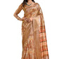 Beige Soft Silk Blend Saree with Tribal Elephant Print