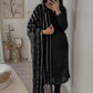 Elegant Black and Purple Kurta Set