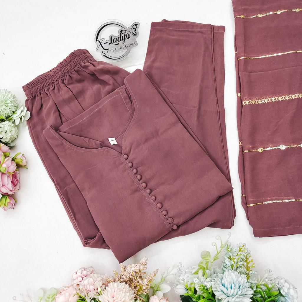 Elegant Black and Purple Kurta Set