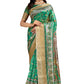 Green Soft Silk Blend Saree with Paisley & Floral Zari Weave