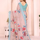Elegant Linen Cotton Saree with Floral Print