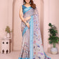 Elegant Linen Cotton Saree with Floral Print