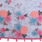 Sky Blue Linen Cotton Saree with Pastel Floral Prints