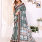 Elegant Chanderi Saree with Floral & Geometric Digital Print