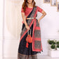 Elegant Black Saree with Reddish Pink Border