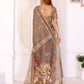 Elegant Coffee Brown Chanderi Digital Print Saree