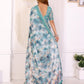 Aqua Blue Digital Abstract Printed Chanderi Saree
