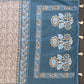 Beige & Teal Ethnic Motif Printed Chanderi Saree
