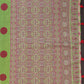 Green & Maroon Polka Dot Printed Chanderi Saree