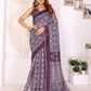 Wine Purple Traditional Printed Chanderi Saree