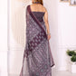 Wine Purple Traditional Printed Chanderi Saree