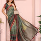 Green & Maroon Black Chanderi Saree