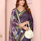 Purple & Green Black Chanderi Saree