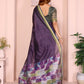 Purple & Green Black Chanderi Saree