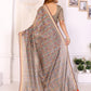 Vibrant Geometric Weaves Chanderi Saree with Contrasting Striped Border