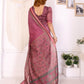 Rosewood Elegance Chanderi Saree with Ethnic Motif Border