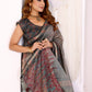 Rustic Multicolor Checks Chanderi Saree with Floral Border Detailing