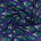 Green & Blue Ikat Printed Chanderi Saree