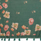 Green Floral Linen Shimmer Saree