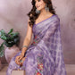 Lavender Floral Linen Shimmer Saree
