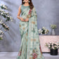 Mint Green Floral Printed Saree