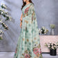 Mint Green Floral Printed Saree