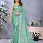 Sea Green Woven Pattern Saree