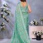 Sea Green Woven Pattern Saree